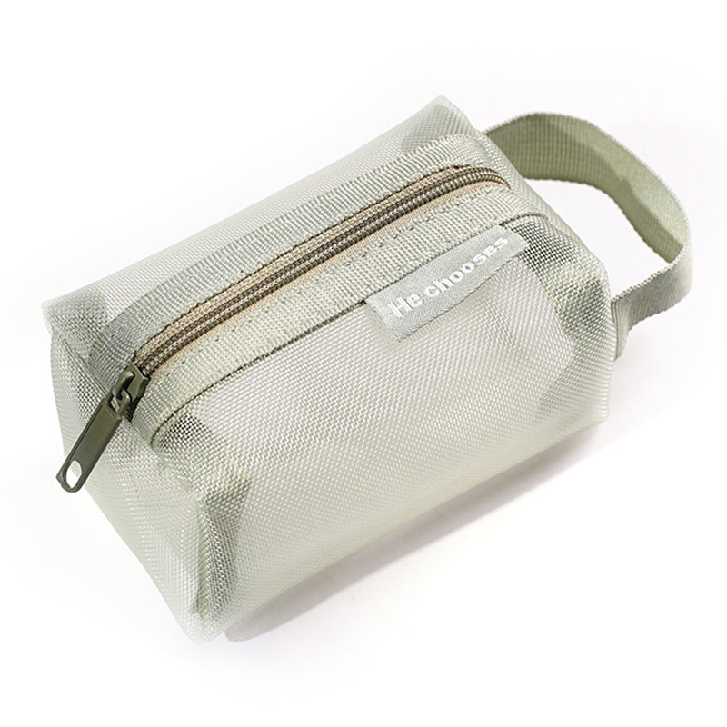 HE CHOOSES D050 Three-Dimensional Square Mesh Coin Purse Storage Bag, Size S - Grey