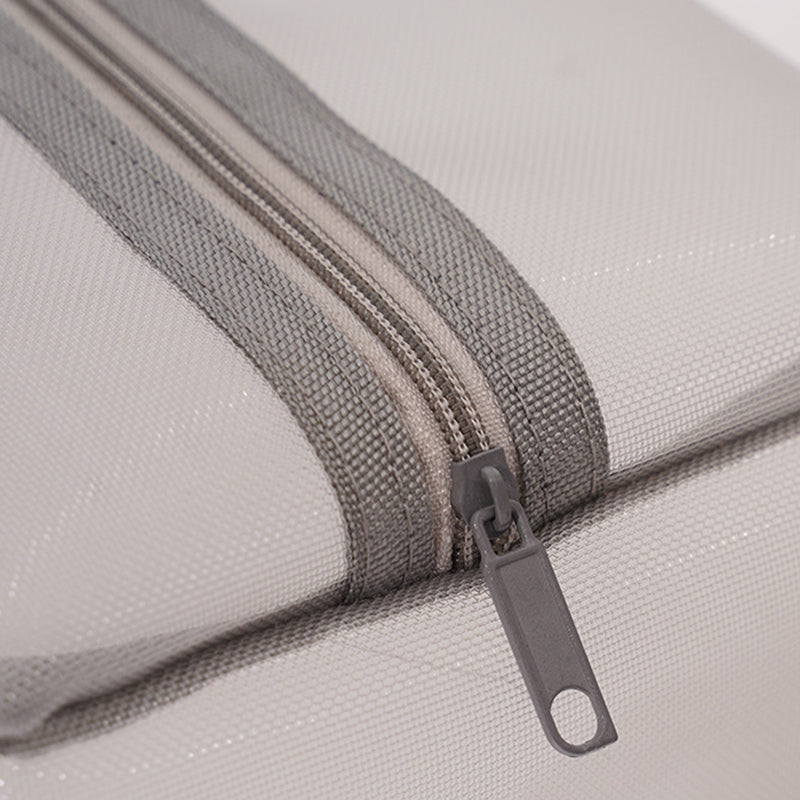 HE CHOOSES D053 Three-Dimensional Square Mesh Storage Bag Pencil Case, Size XL - Grey