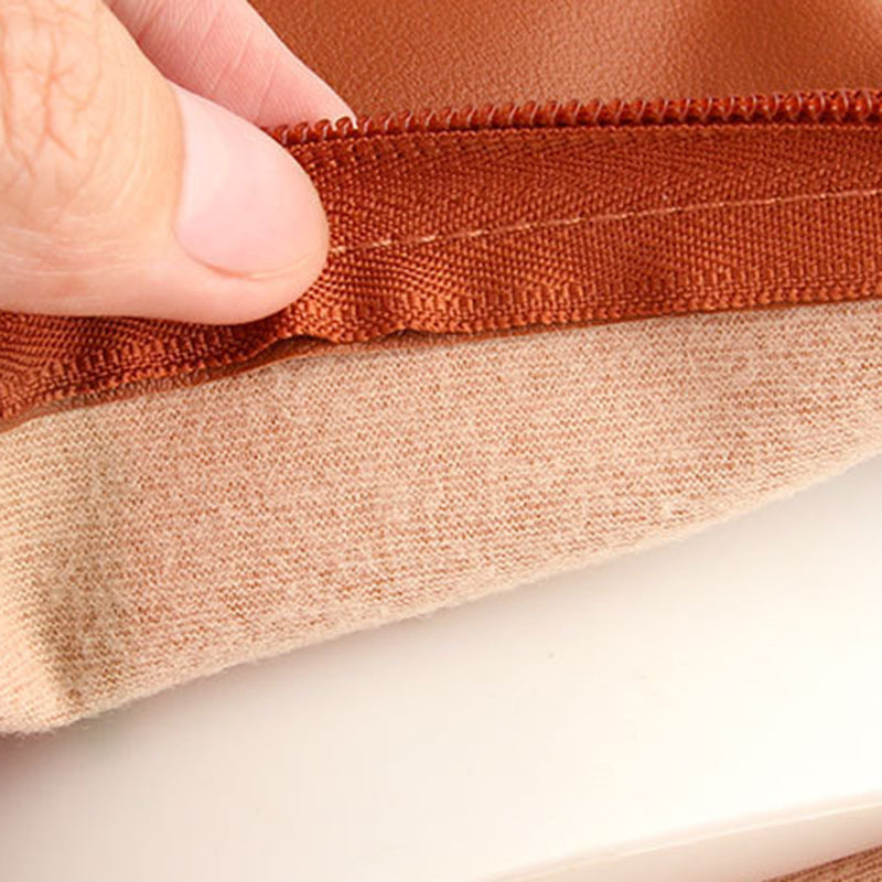 PU Leather Storage Bag Electronic Accessory Organizer with Hand Strap - Brown