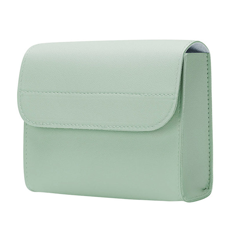 Power Bank Storage Bag Ultra-thin PU Leather Accessories Organizer - Milk Tea Pink