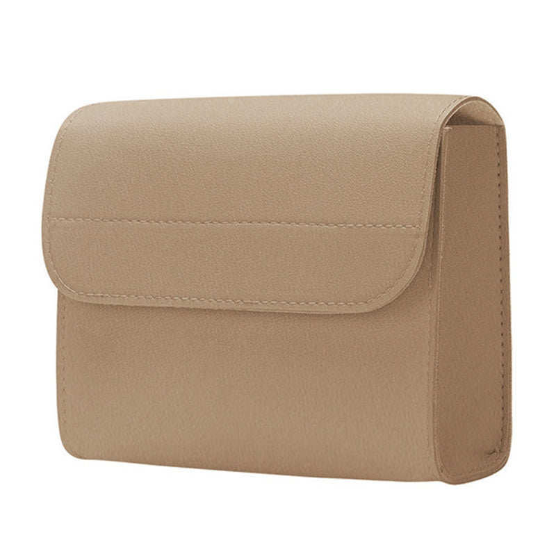 Power Bank Storage Bag Ultra-thin PU Leather Accessories Organizer - Milk Tea Pink