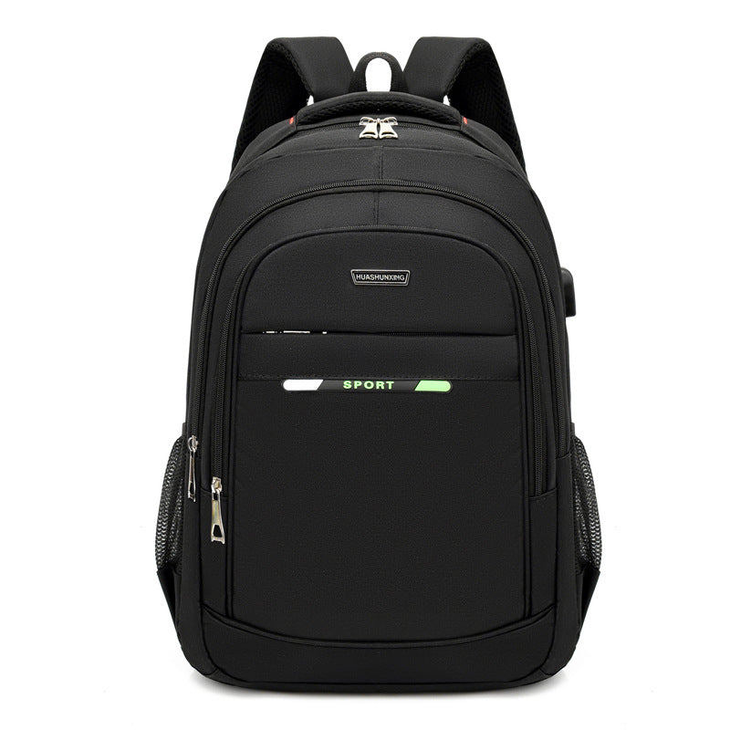 ZWX-6010 Size S Oxford Cloth Travel Backpack Dual Shoulder Laptop Bag with USB Port - Red