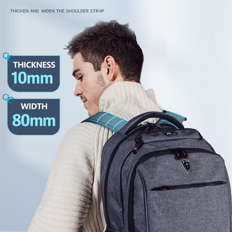 VICTORIATOURIST V906 USB 17.3-inch Laptop Backpack Travel Dual Shoulder Bag with USB Port, Upgraded Version - Grey