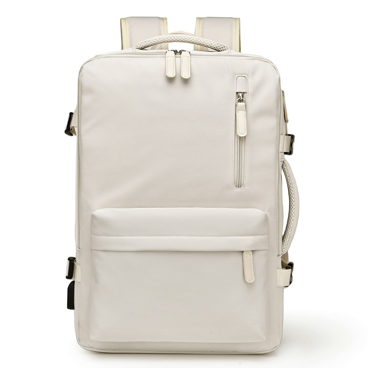 POFOKO PV24 Capacity Expandable Travel Backpack Student Laptop Carrying Daypack with USB Port - Beige