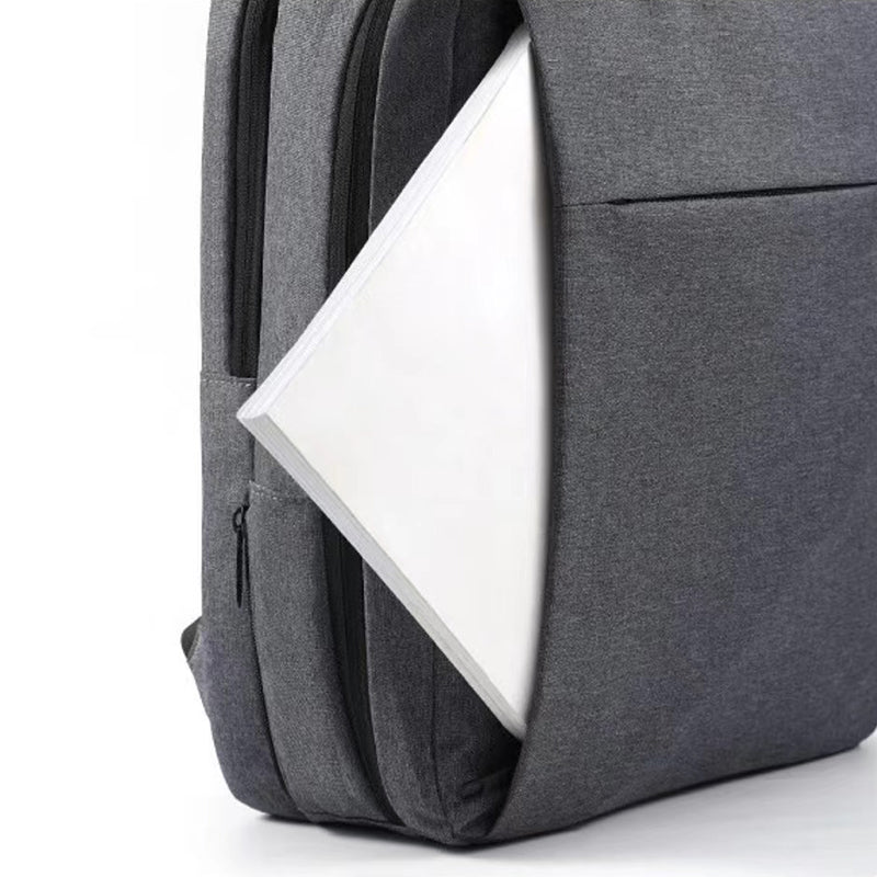 14-15.6 inch Laptop Backpack Oxford Cloth Dual Layer Outdoor Travel Bag with Outer USB Port - Grey