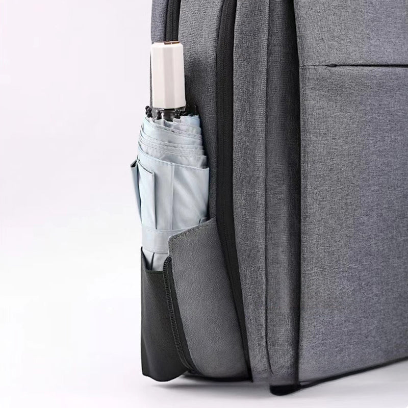 14-15.6 inch Laptop Backpack Oxford Cloth Dual Layer Outdoor Travel Bag with Outer USB Port - Grey