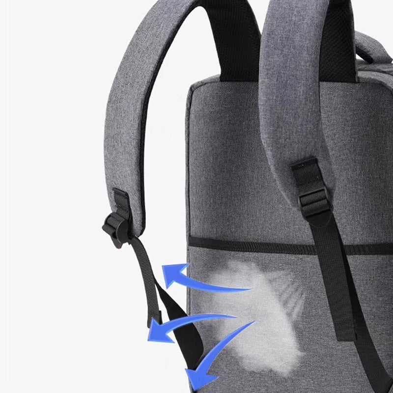 14-15.6 inch Laptop Backpack Oxford Cloth Dual Layer Outdoor Travel Bag with Outer USB Port - Grey