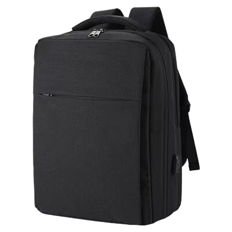 14-15.6 inch Laptop Backpack Oxford Cloth Dual Layer Outdoor Travel Bag with Outer USB Port - Grey