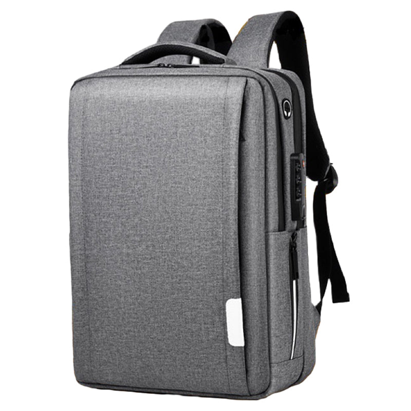 16.1 inch Laptop Backpack with Anti-Theft Lock Oxford Cloth Notebook Shoulder Bag - Black