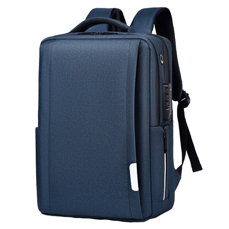 16.1 inch Laptop Backpack with Anti-Theft Lock Oxford Cloth Notebook Shoulder Bag - Black