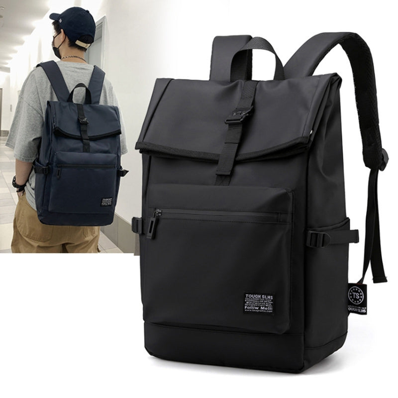 16-Inch Laptop Backpack Large Capacity Oxford Cloth Travel Bag - Black