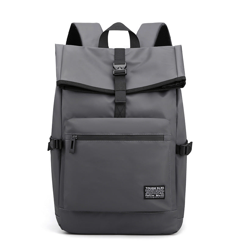 16-Inch Laptop Backpack Large Capacity Oxford Cloth Travel Bag - Black