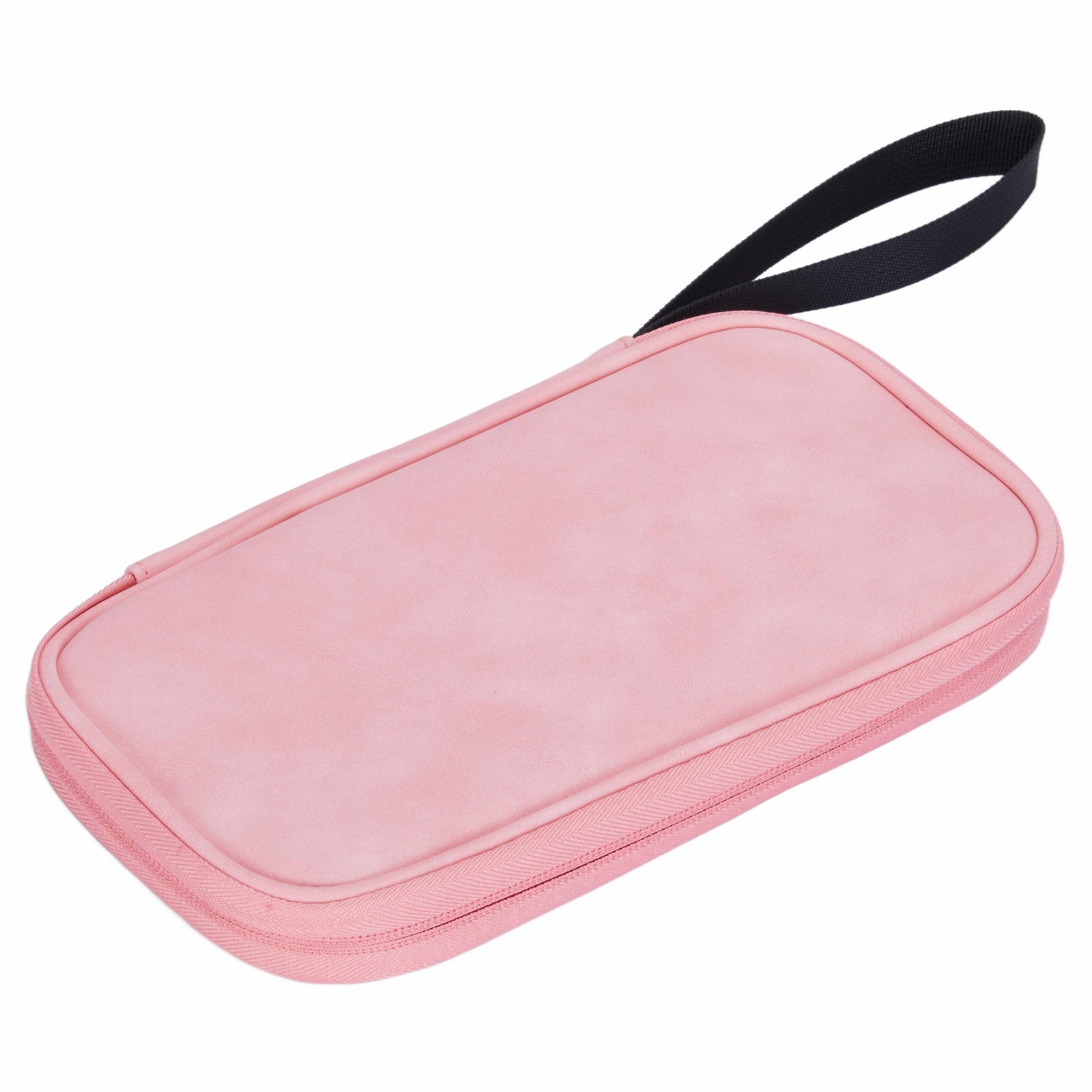 PU Multifunctional Phone Accessories Storage Bag, Passport Pouch with Small Hanging Rope - Pink