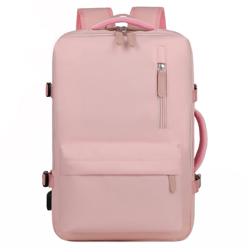 Travel Backpack Fit 15.6 Inch Laptop Computer Work Bag with USB Charging Port - Beige
