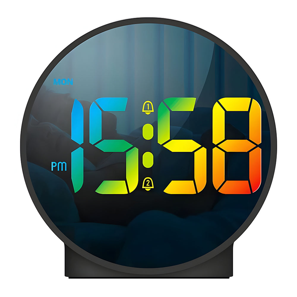 Multifunction WiFi Smart Clock Camera Baby Pet Monitor for Home Security - Round