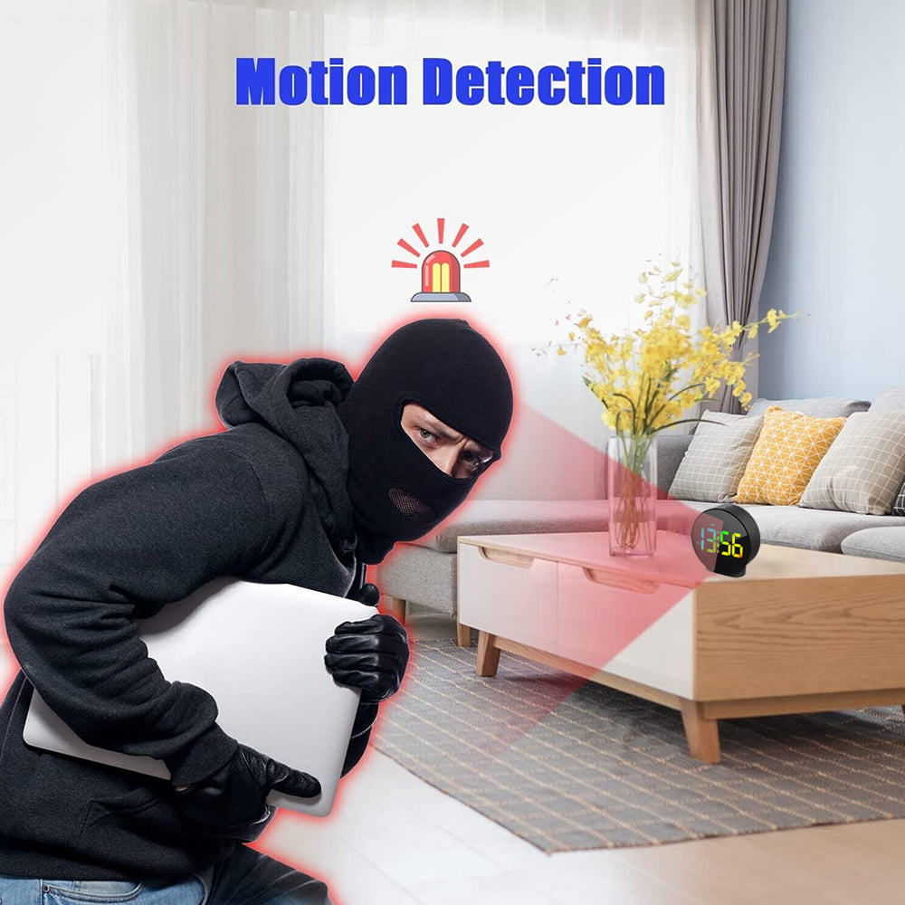 Multifunction WiFi Smart Clock Camera Baby Pet Monitor for Home Security - Round