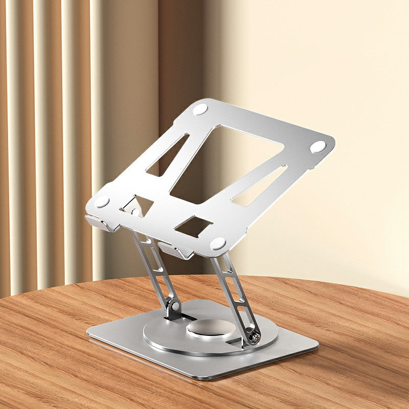 360-Degree Rotatable Desktop Tablet Holder Stand Foldable Aluminum Alloy Tablet Bracket - Silver / Trapezoid