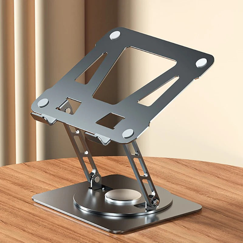 360-Degree Rotatable Desktop Tablet Holder Stand Foldable Aluminum Alloy Tablet Bracket - Silver / Trapezoid