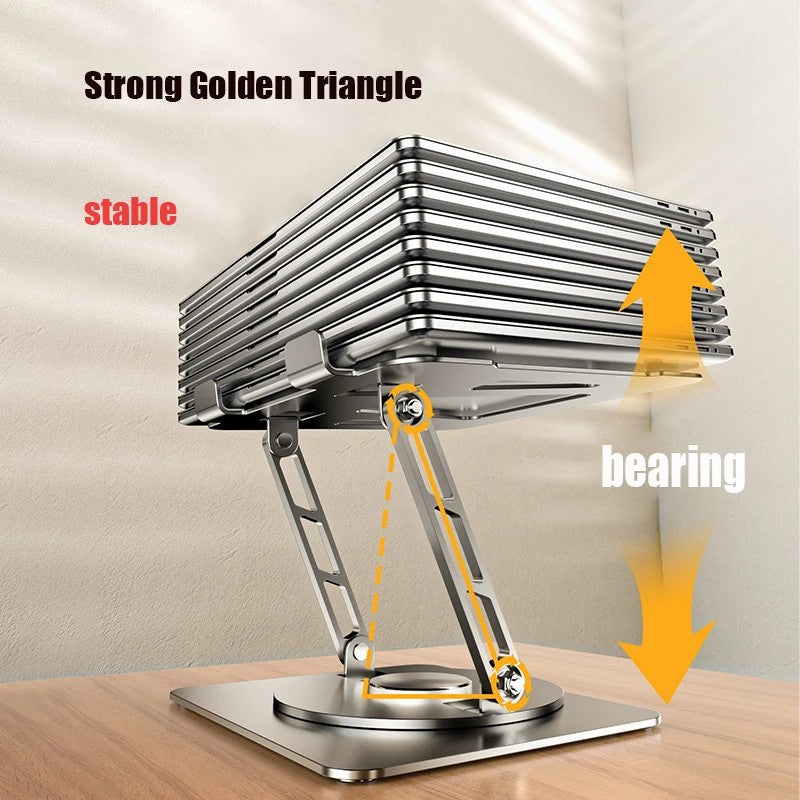 360-Degree Rotatable Desktop Tablet Holder Stand Foldable Aluminum Alloy Tablet Bracket - Silver / Trapezoid