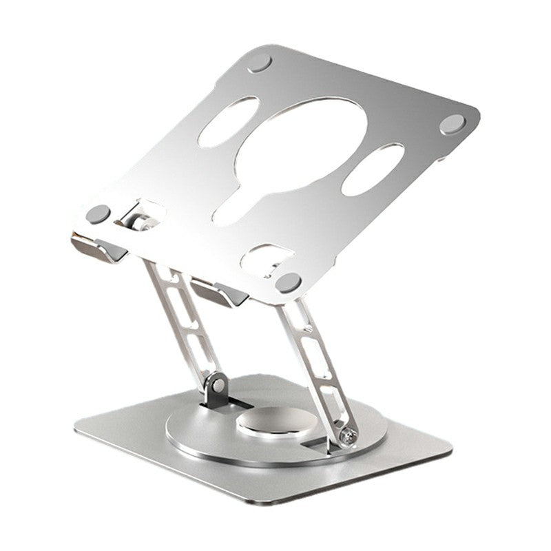 360-Degree Rotatable Desktop Tablet Holder Stand Foldable Aluminum Alloy Tablet Bracket - Silver / Trapezoid