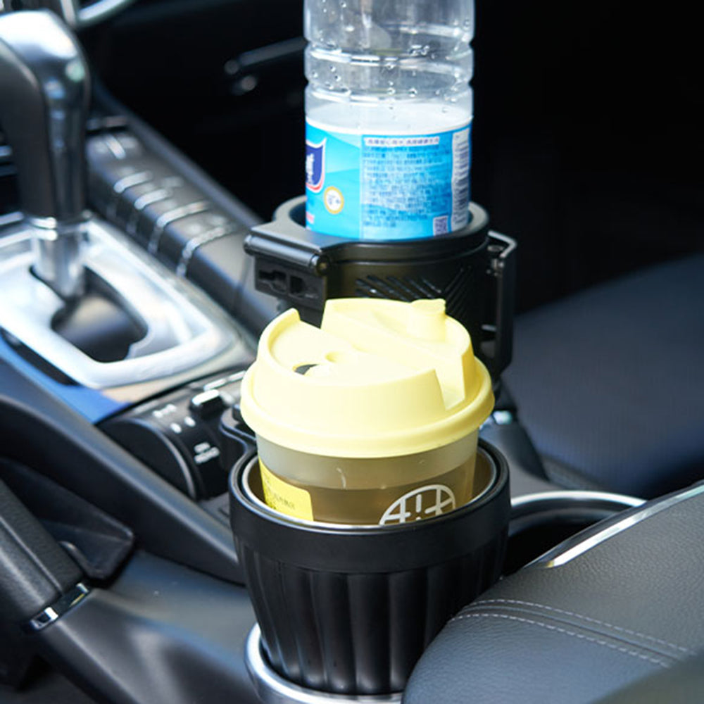 Rotation Car Cup Holder ABS+Stainless Steel Bottle Organizer for Convenient Driving
