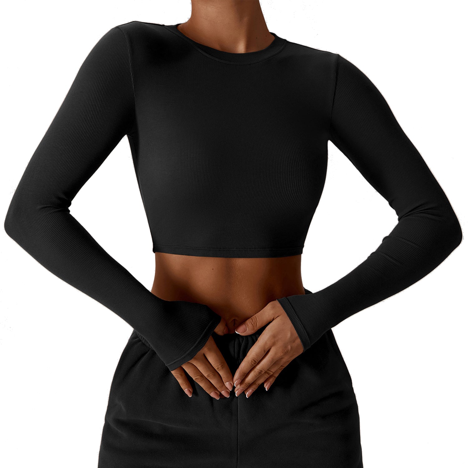 8188 Slim Fit Yoga Long Sleeve T-shirt Women Fitness Running Sports Crop Top