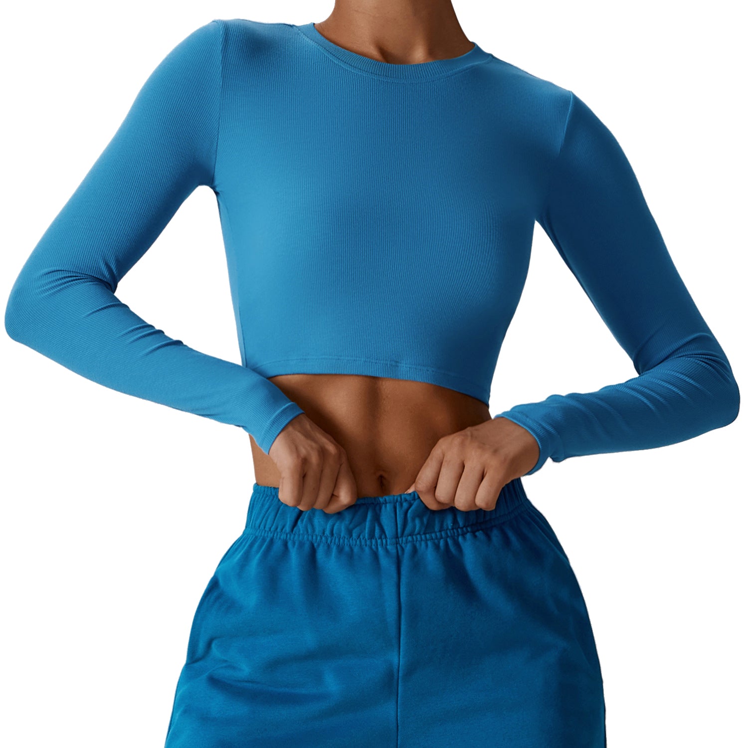 8188 Slim Fit Yoga Long Sleeve T-shirt Women Fitness Running Sports Crop Top