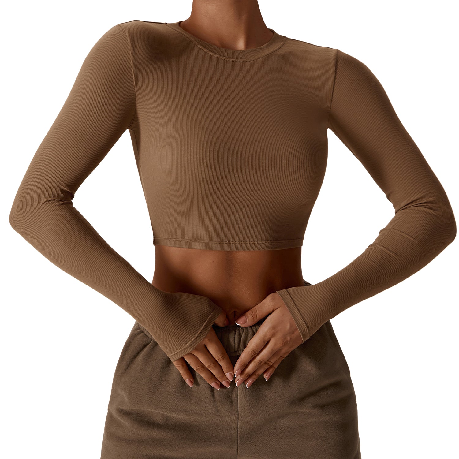 8188 Slim Fit Yoga Long Sleeve T-shirt Women Fitness Running Sports Crop Top