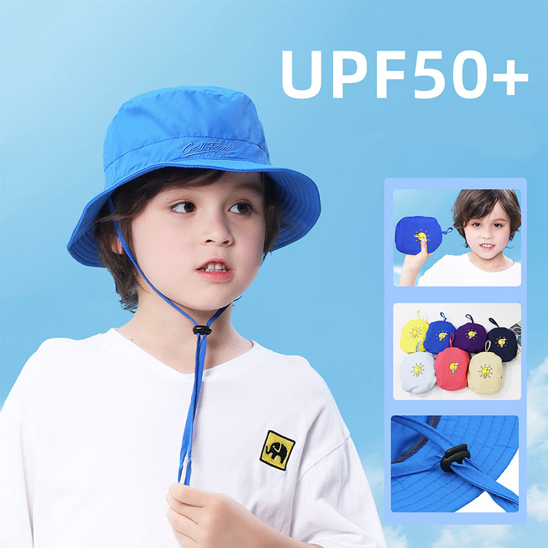 CALIRADO B2107 Outdoor Kids Sun Protection Bucket Hat Polyester Foldable Quick-Drying Sun Cap