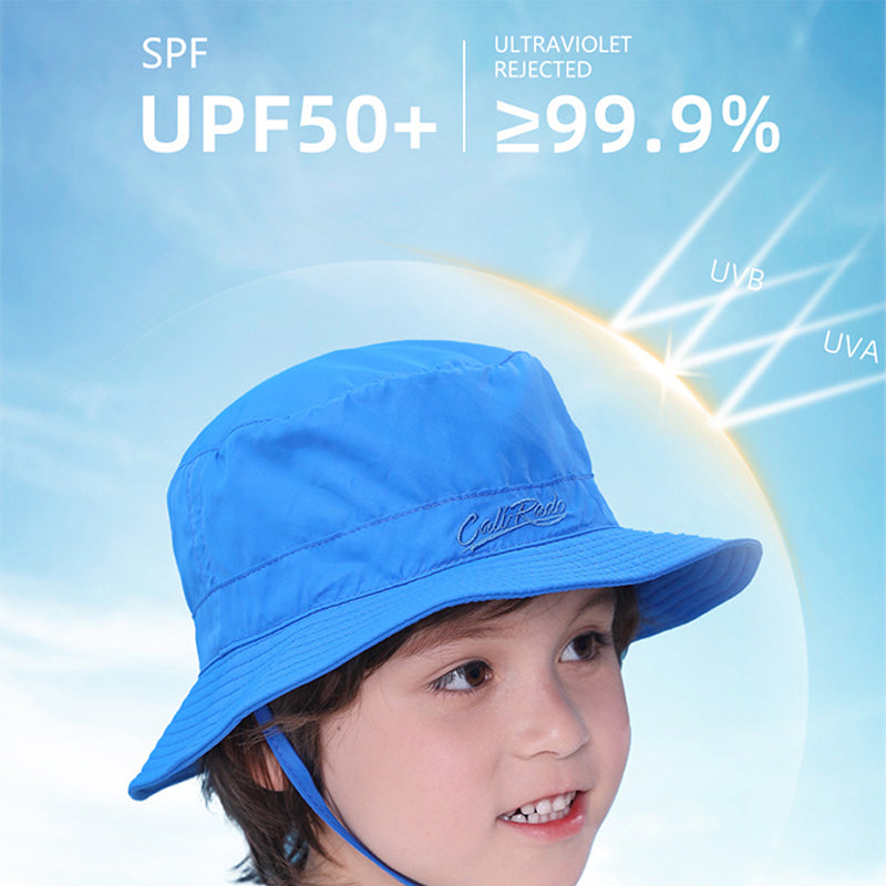 CALIRADO B2107 Outdoor Kids Sun Protection Bucket Hat Polyester Foldable Quick-Drying Sun Cap
