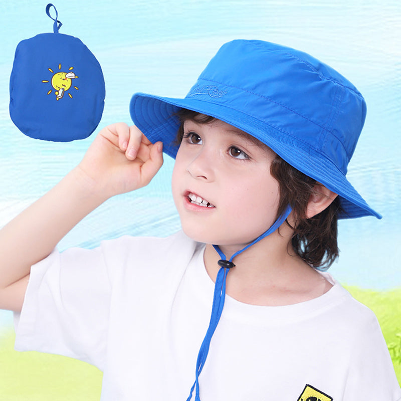 CALIRADO B2107 Outdoor Kids Sun Protection Bucket Hat Polyester Foldable Quick-Drying Sun Cap