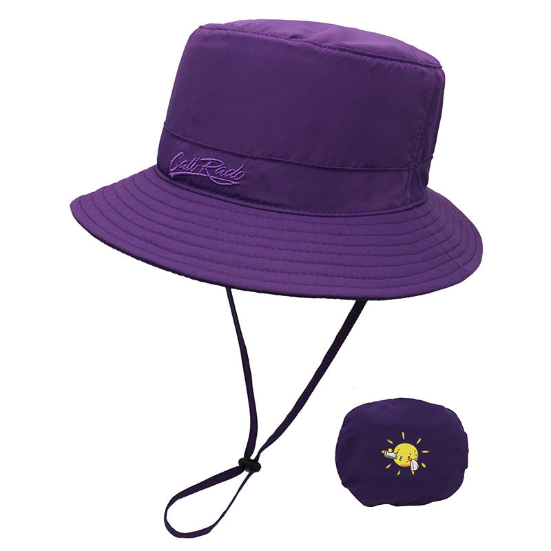 CALIRADO B2107 Outdoor Kids Sun Protection Bucket Hat Polyester Foldable Quick-Drying Sun Cap