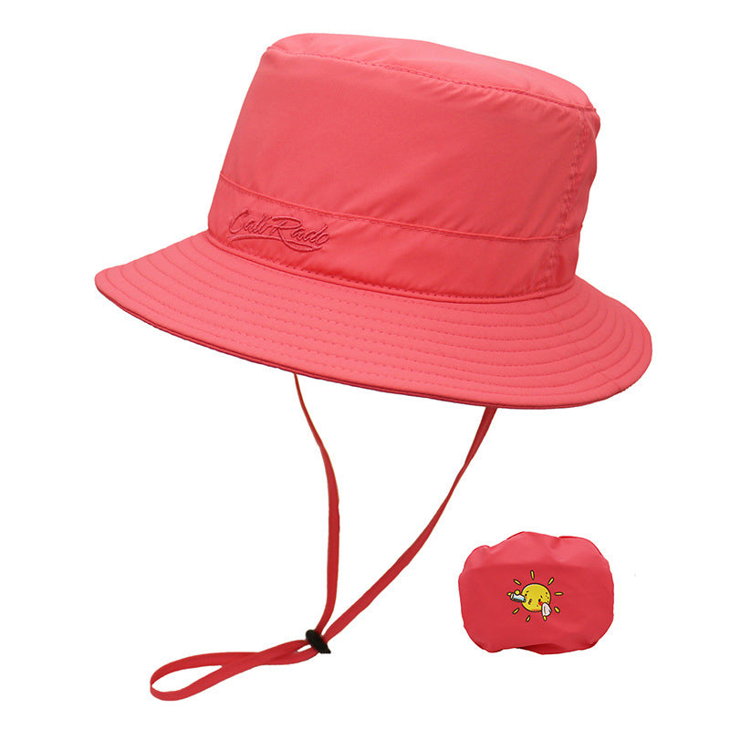 CALIRADO B2107 Outdoor Kids Sun Protection Bucket Hat Polyester Foldable Quick-Drying Sun Cap