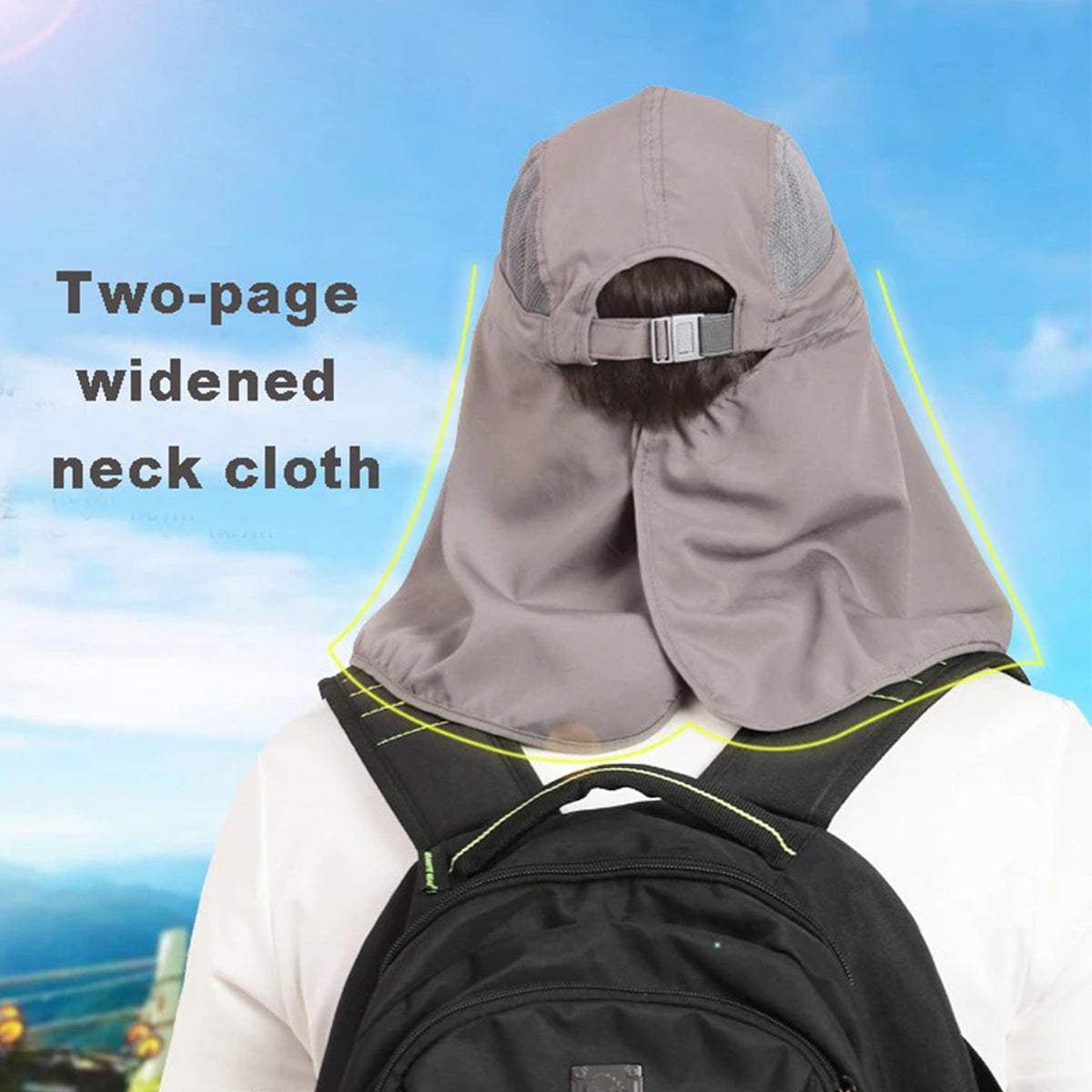 OUTFLY B12038 Anti-UV Outdoor Sun-proof Hat Quick-drying Face Neck Flap Anti-sun Hat