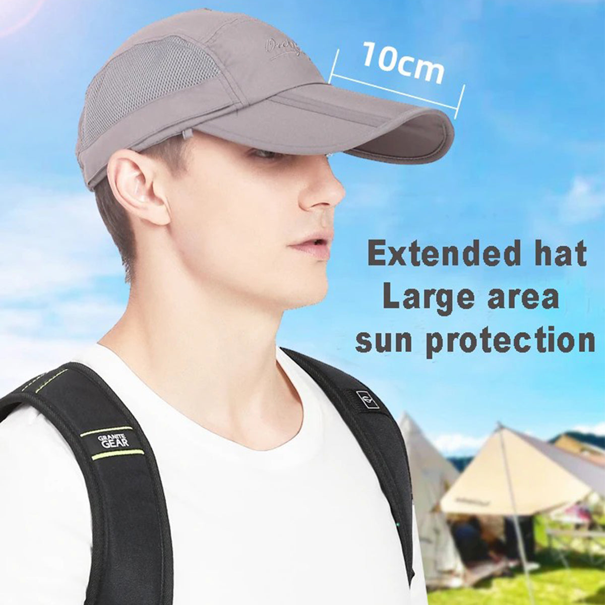 OUTFLY B12038 Anti-UV Outdoor Sun-proof Hat Quick-drying Face Neck Flap Anti-sun Hat