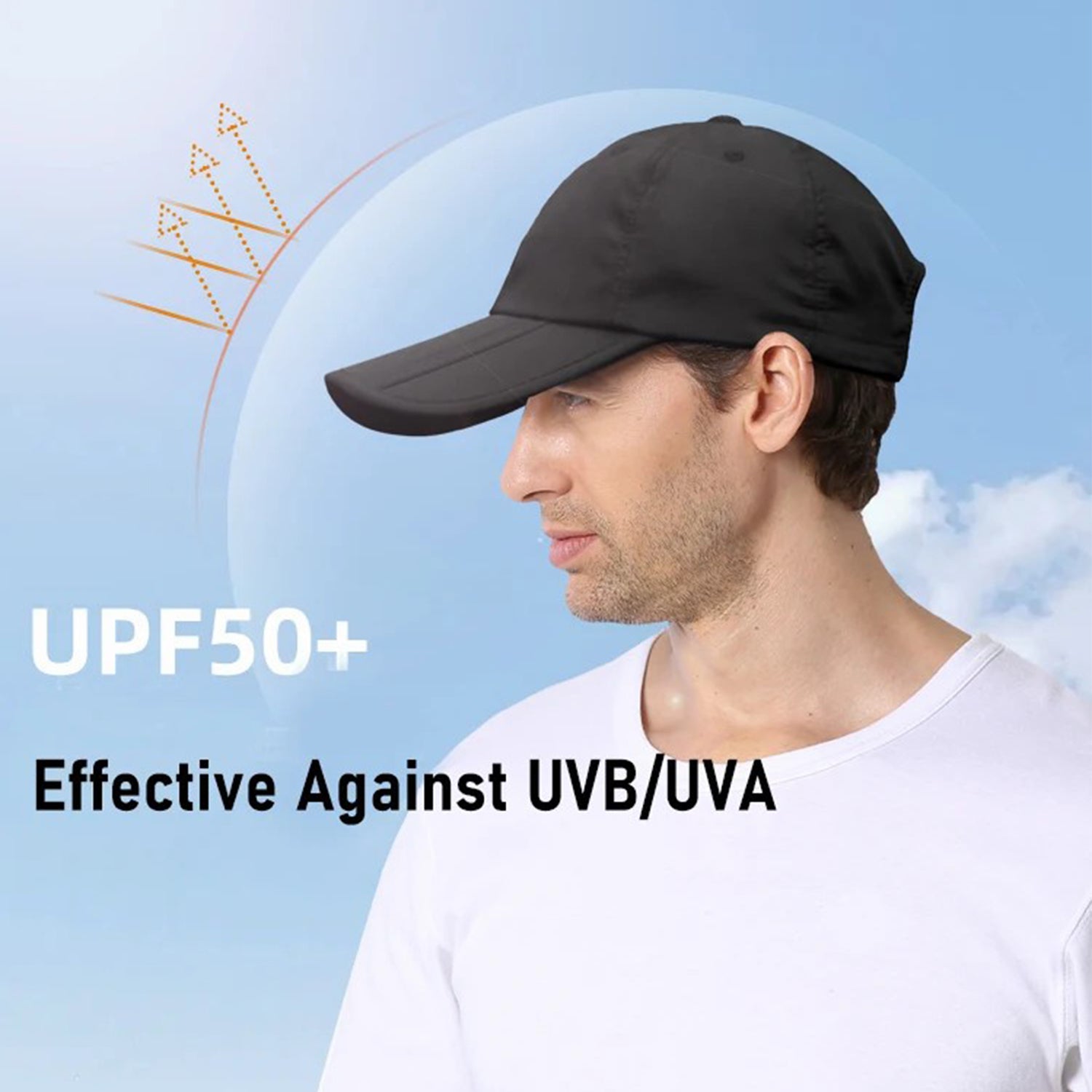 OUTFLY A13003 Summer Outdoor Sun-proof Hat Foldable Lengthen Brim Baseball Cap