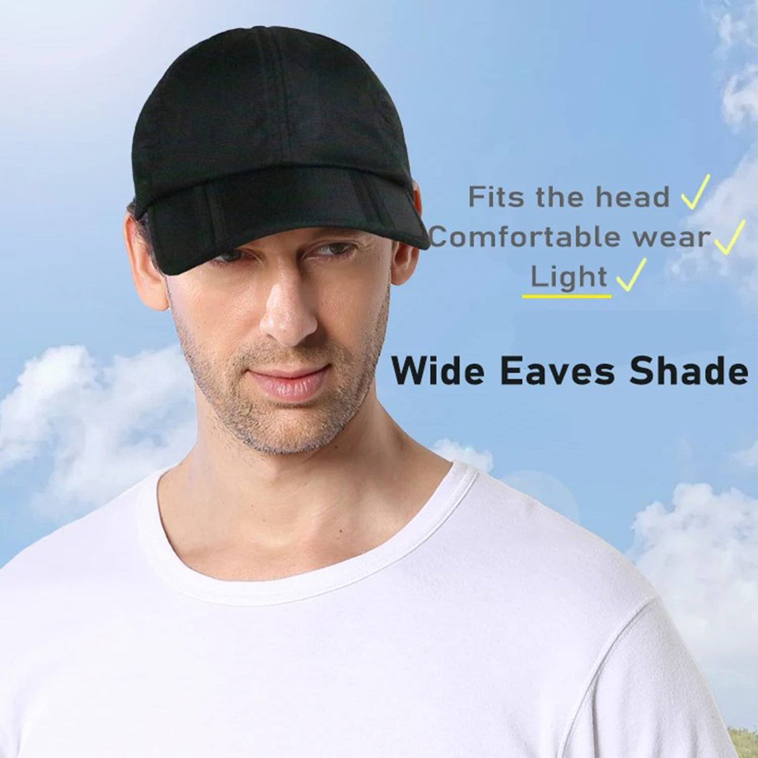 OUTFLY A13003 Summer Outdoor Sun-proof Hat Foldable Lengthen Brim Baseball Cap