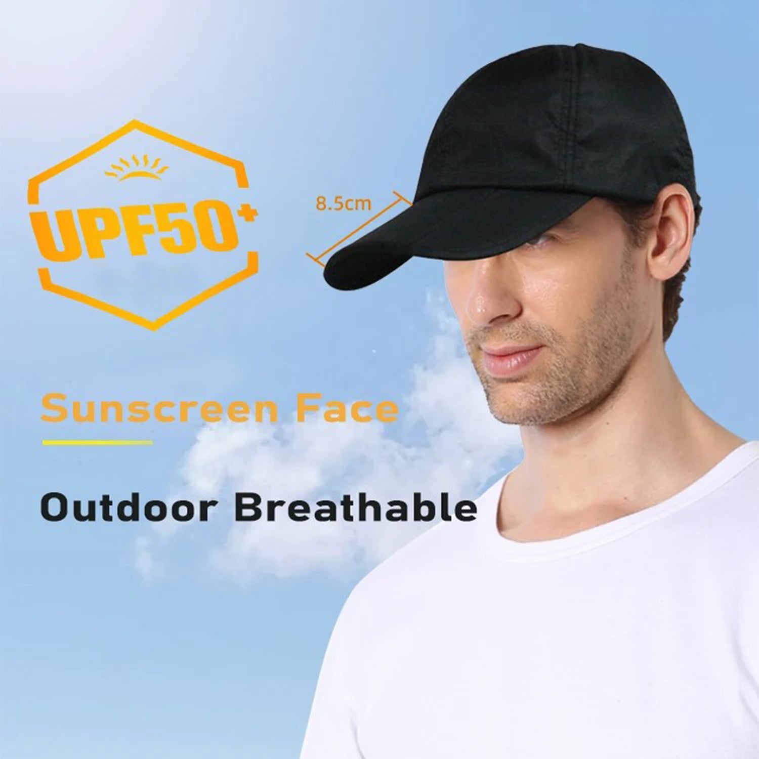 OUTFLY A13003 Summer Outdoor Sun-proof Hat Foldable Lengthen Brim Baseball Cap