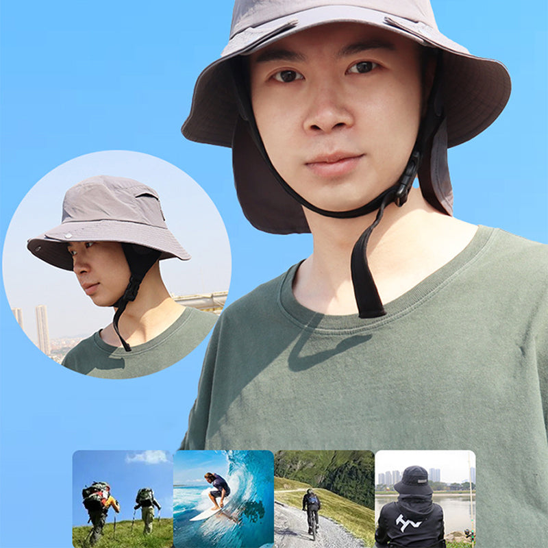 OUTFLY B2301 UPF50 and Sun-proof Hat Detachable Breathable Fishing Hat with Neck Flap