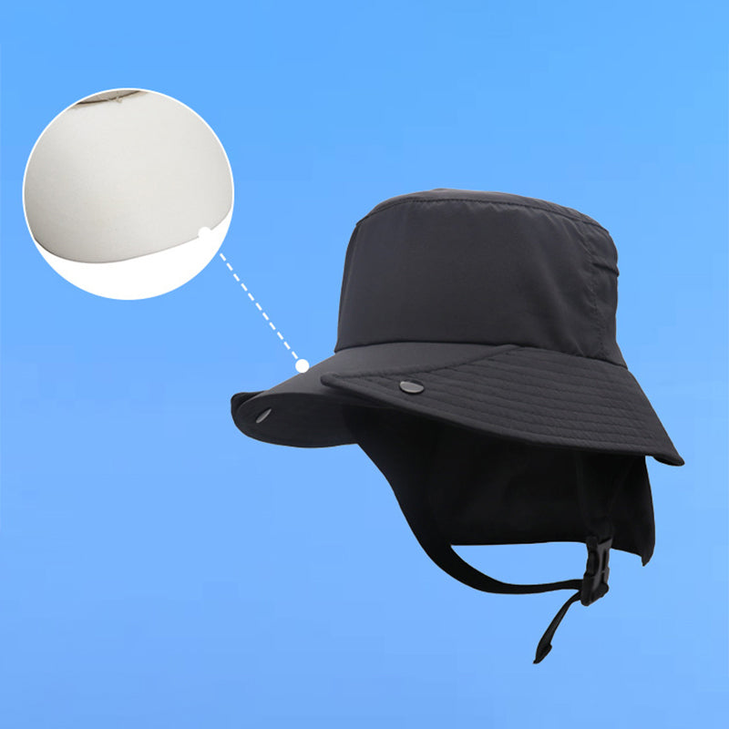 OUTFLY B2301 UPF50 and Sun-proof Hat Detachable Breathable Fishing Hat with Neck Flap