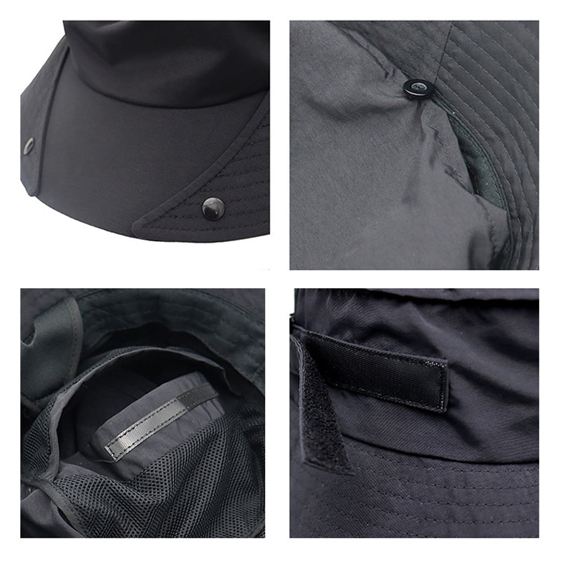 OUTFLY B2301 UPF50 and Sun-proof Hat Detachable Breathable Fishing Hat with Neck Flap
