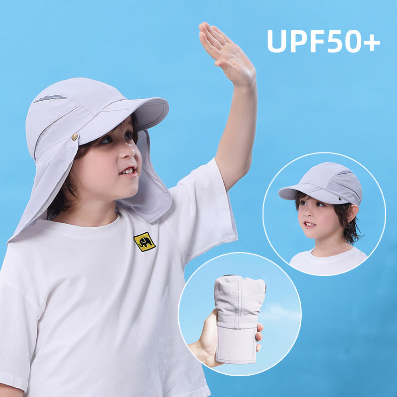 OUTFLY B18003 Outdoor Sun-proof Hat Breathable Anti-UV Detachable Flap Hat with Reflective Strip