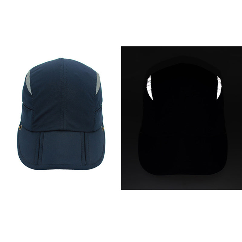 OUTFLY B18003 Outdoor Sun-proof Hat Breathable Anti-UV Detachable Flap Hat with Reflective Strip