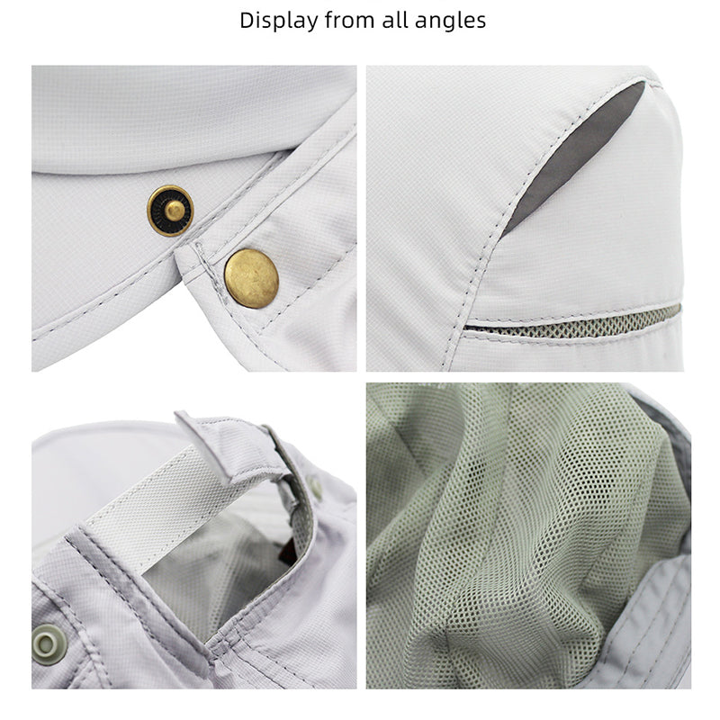 OUTFLY B18003 Outdoor Sun-proof Hat Breathable Anti-UV Detachable Flap Hat with Reflective Strip