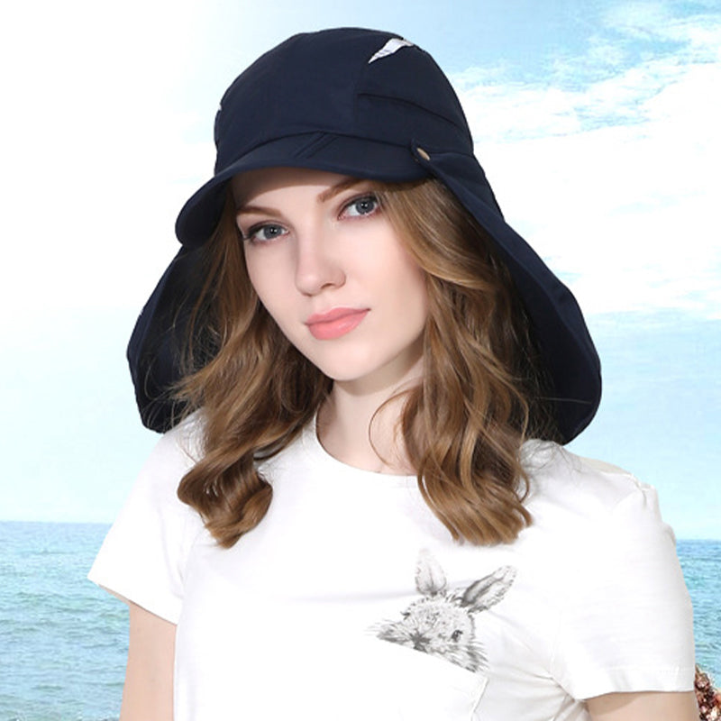 OUTFLY B18003 Outdoor Sun-proof Hat Breathable Anti-UV Detachable Flap Hat with Reflective Strip