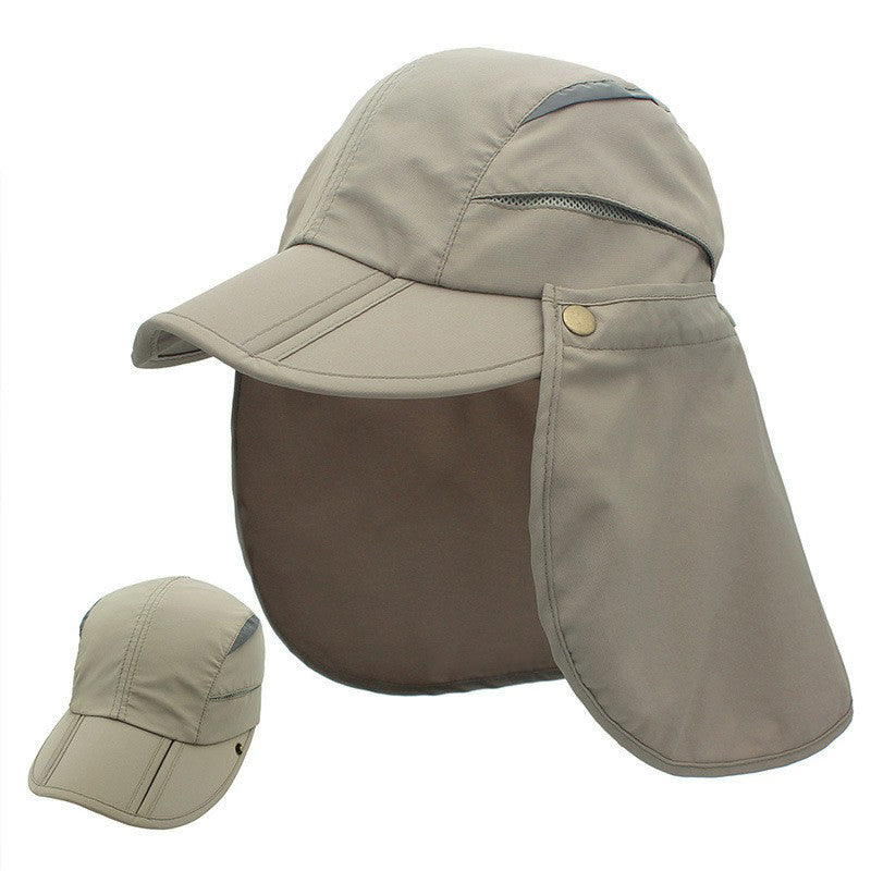 OUTFLY B18003 Outdoor Sun-proof Hat Breathable Anti-UV Detachable Flap Hat with Reflective Strip
