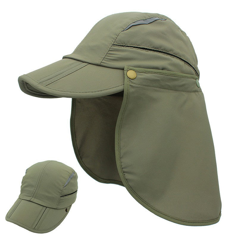 OUTFLY B18003 Outdoor Sun-proof Hat Breathable Anti-UV Detachable Flap Hat with Reflective Strip