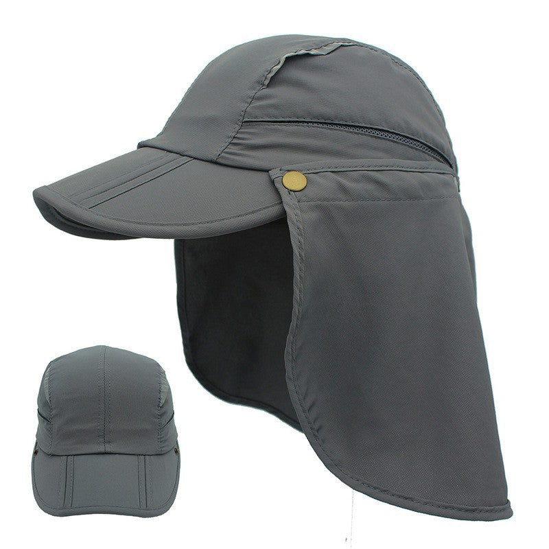 OUTFLY B18003 Outdoor Sun-proof Hat Breathable Anti-UV Detachable Flap Hat with Reflective Strip