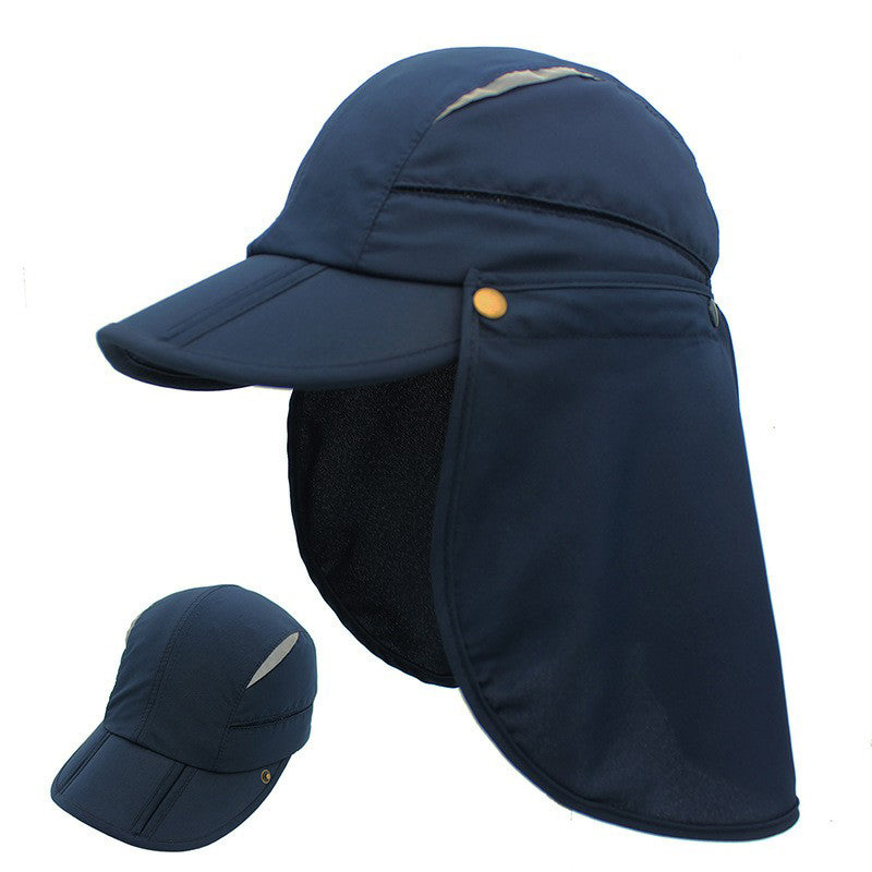 OUTFLY B18003 Outdoor Sun-proof Hat Breathable Anti-UV Detachable Flap Hat with Reflective Strip