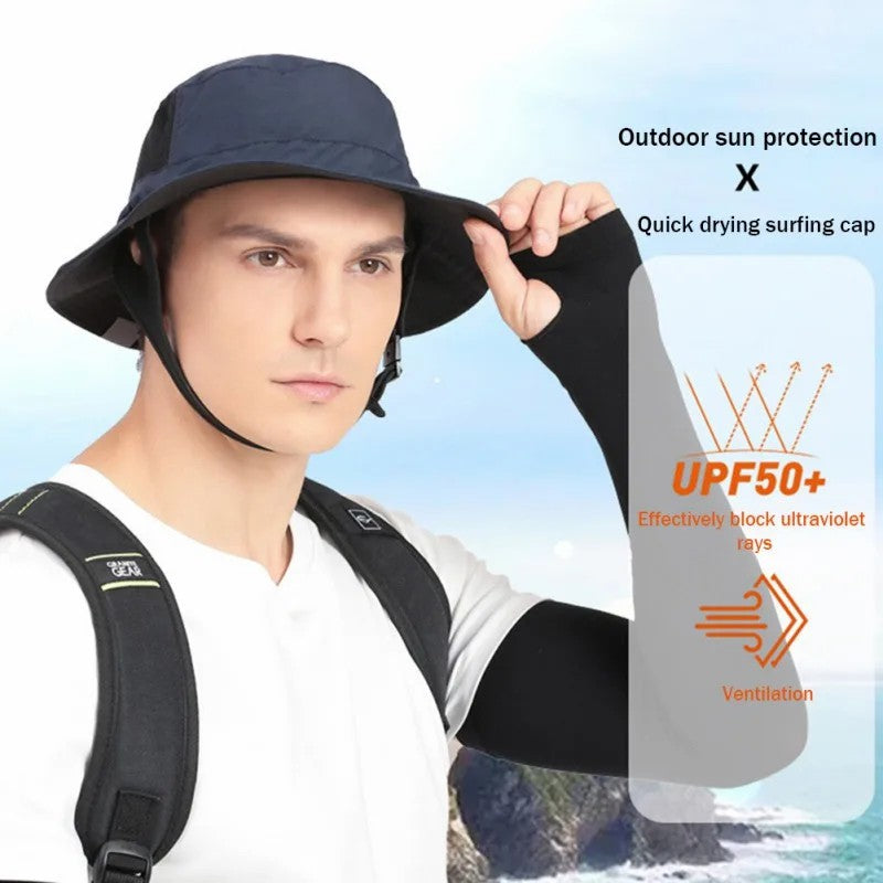 OUTFLY B17004 UPF 50 and Sun Fishing Hat Wide Brim Folded UV Sun Protection Hat for Hiking Fishing Surfing
